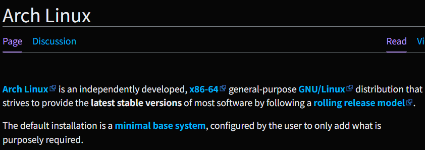 Arch在Wiki里称其为GNU/Linux系统